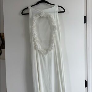 ASOS White Backless Dress with Ruffle Detail